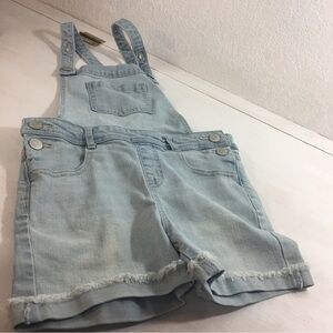 Cat & Jack Girls Super Stretch Shorts Jeans Overalls Light Wash Size S 6-6X